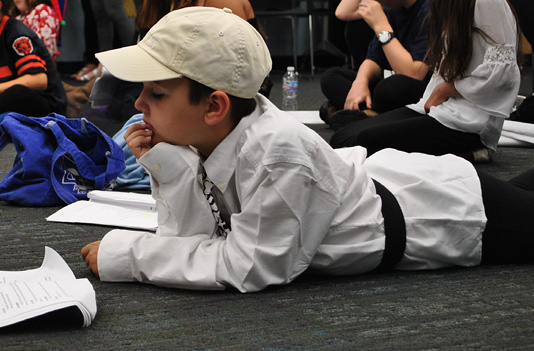 Fourth-year camper Gavin waits for his cue in Two Gentlemen of Verona