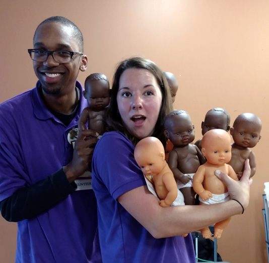 Parents and their “babies” learn how to share books through the Mother Goose on the Loose program, now utilized in some NICUs.