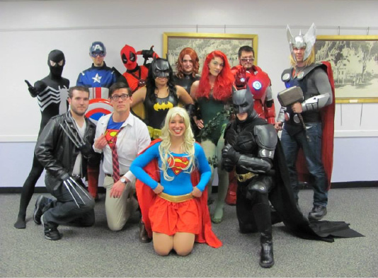 As the word spread, heroes answered. The heroes of FCBD 3.0 (2015) with Virello in the center dressed as Supergirl.
