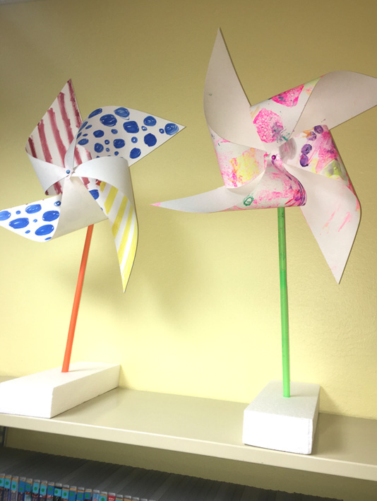 Pretty painted pinwheels.