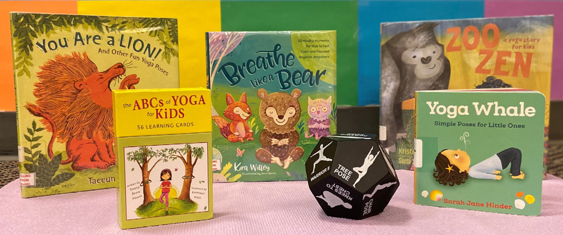 A sampling of items for yoga storytime.