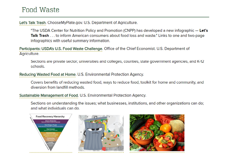 Image 1. Food Waste Section of Guide