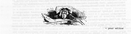 Cartoon of an overwhelmed editor. Caption: - your editor