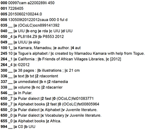 Figure 3. The same record after post processing—enhanced by a cataloger with a statement of responsibility, subject headings, classification, and others.