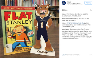 Instagram post in the library by MSU Alumni Foundation