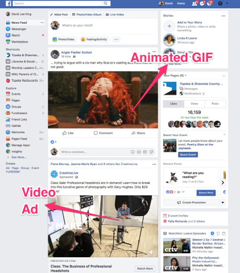 Figure 1.3. Screenshot showing video in Facebook.