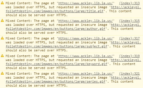 Figure 3.3. Example of mixed HTTP and HTTPS content