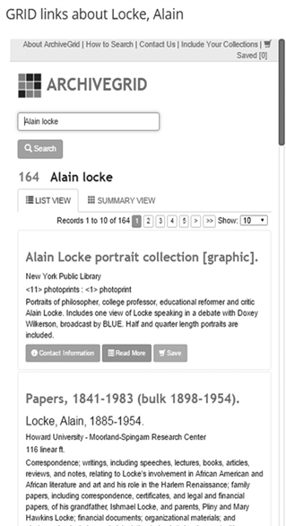 ArchiveGrid search results for Alain Locke