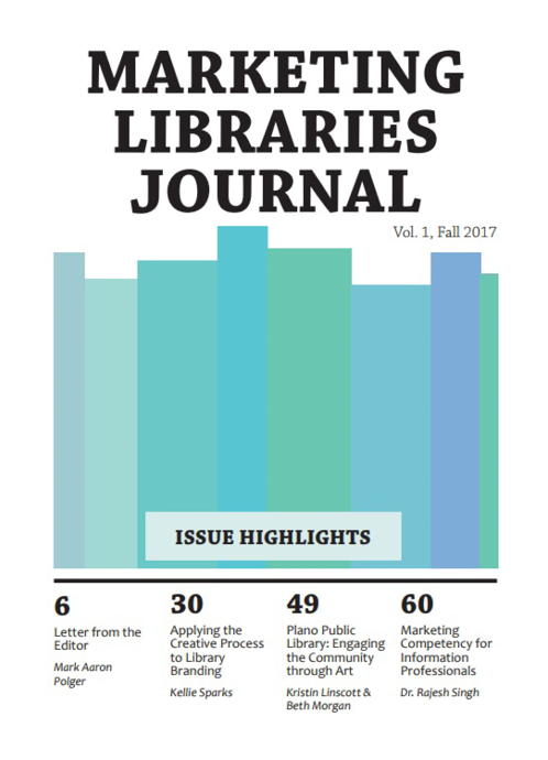 Cover: Marketing Libraries Journal vol. 1, Fall 2017