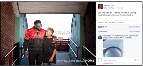 A screenshot of David Ortiz’s Facebook page. We used real-world social media like this to discuss topics such as sponsored content.