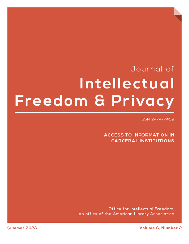 cover of Journal of Intellectual Freedom & Privacy volume 1, number 1